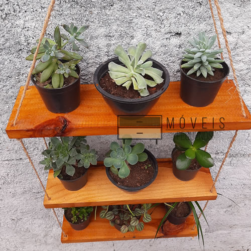 Prateleira Madeira para plantas,decoraçãao 3 secoes